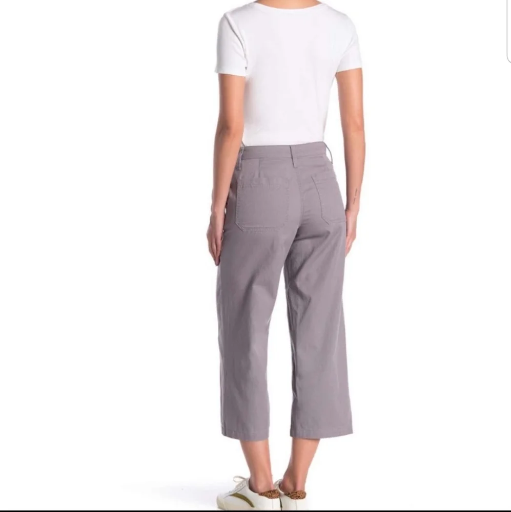 J. Crew Cropped Wide-Leg Pants in Dusty Lavender Gray